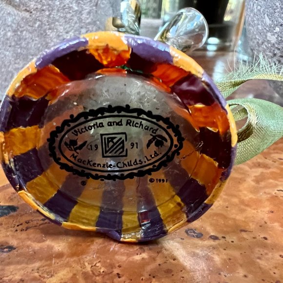 FIRM! RARE MacKenzie-Childs Glass Bud Vase - Picture 7 of 7